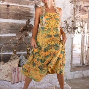 Magnolia Pearl Yellow Halter Sundress Midi